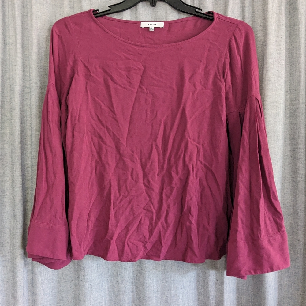 Ro&De Top Women's M Purple Wine Bell Sleeve Whimsigoth Witchy Dark Fairy Hippie